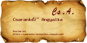 Csarankó Angyalka névjegykártya